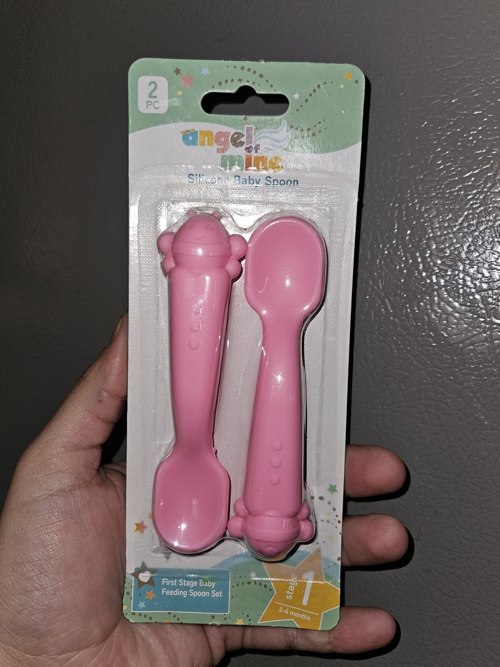 Pink Silicone Baby Feeding Spoon Set - 2 Pack